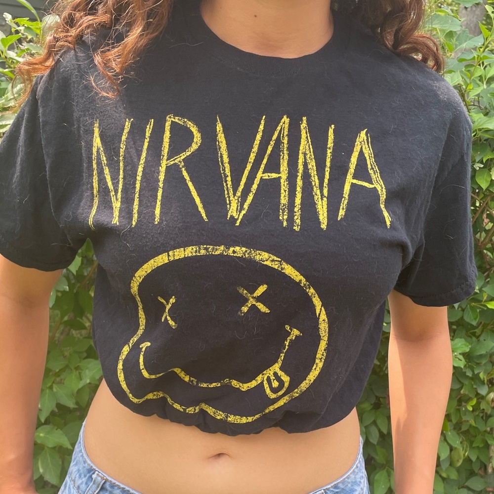 Nirvana Crop top Reworked Band shirt Handmade